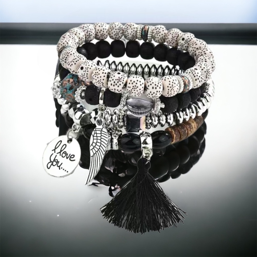 3 for $20🌻4pcs/set Bohemian Style Crystal Multilayer Tassel Wings Bracelet. NWT - Picture 3 of 6